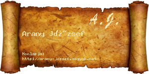 Arany József névjegykártya