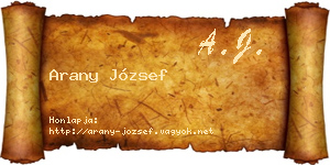 Arany József névjegykártya