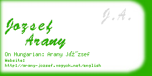 jozsef arany business card
